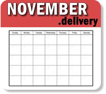 www.november.delivery, pre-ordered for delivery in November, a corporate monthly domain name for a global, corporate spreadsheet delivery schedule for sale via the NextWorkingDay™ portfolio